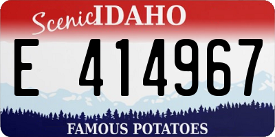 ID license plate E414967