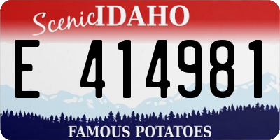 ID license plate E414981