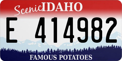 ID license plate E414982