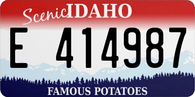 ID license plate E414987