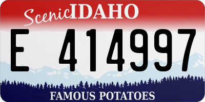 ID license plate E414997