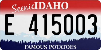 ID license plate E415003