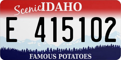 ID license plate E415102