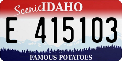 ID license plate E415103