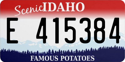 ID license plate E415384
