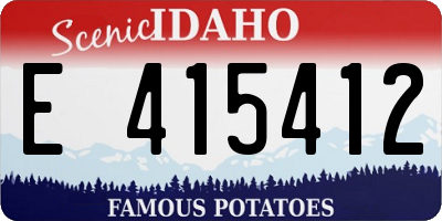 ID license plate E415412