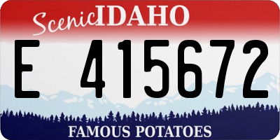 ID license plate E415672