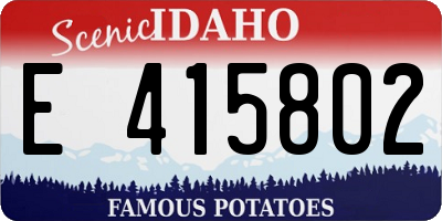 ID license plate E415802