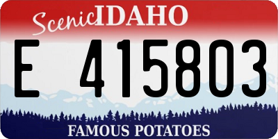 ID license plate E415803