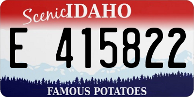 ID license plate E415822
