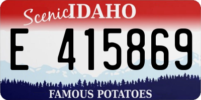 ID license plate E415869
