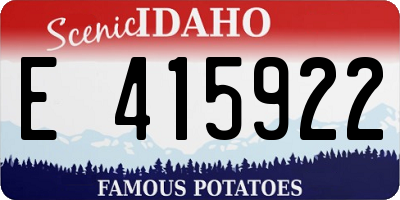 ID license plate E415922