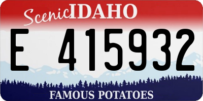 ID license plate E415932