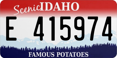 ID license plate E415974