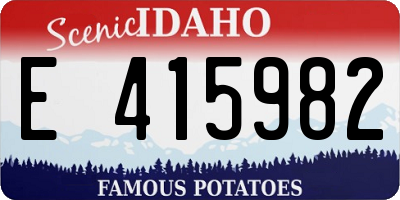 ID license plate E415982