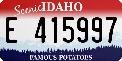 ID license plate E415997