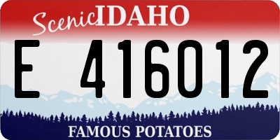 ID license plate E416012