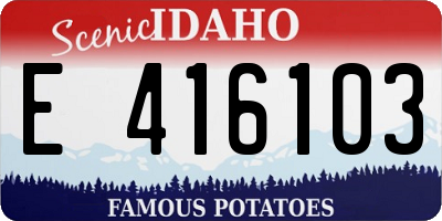 ID license plate E416103
