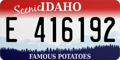 ID license plate E416192