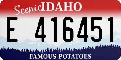 ID license plate E416451