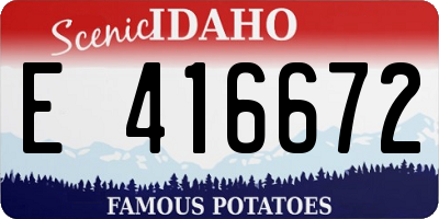 ID license plate E416672