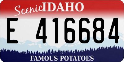 ID license plate E416684