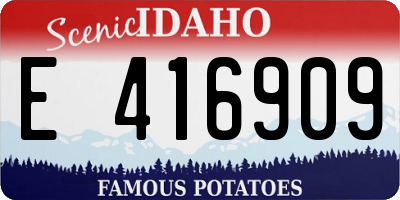 ID license plate E416909