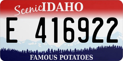 ID license plate E416922