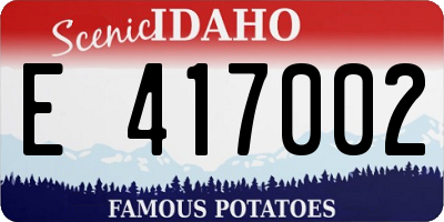 ID license plate E417002