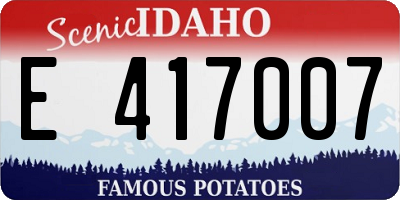 ID license plate E417007
