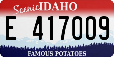ID license plate E417009