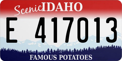 ID license plate E417013