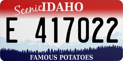 ID license plate E417022