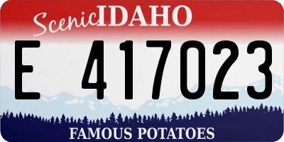 ID license plate E417023