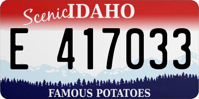 ID license plate E417033