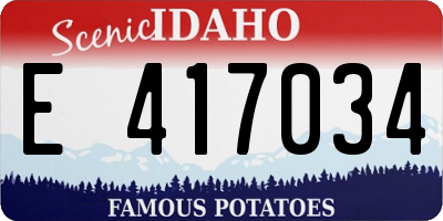 ID license plate E417034