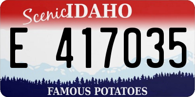 ID license plate E417035
