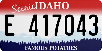 ID license plate E417043