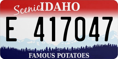 ID license plate E417047