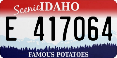 ID license plate E417064