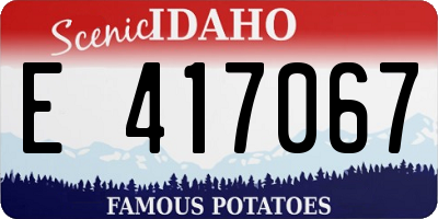 ID license plate E417067