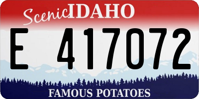 ID license plate E417072