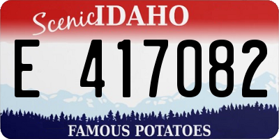ID license plate E417082