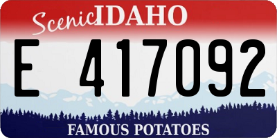 ID license plate E417092