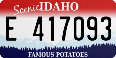 ID license plate E417093