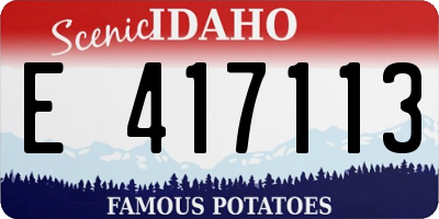 ID license plate E417113