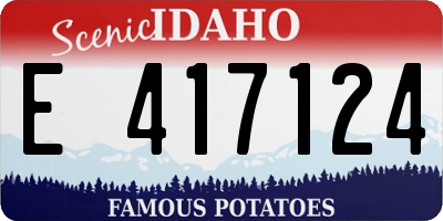 ID license plate E417124