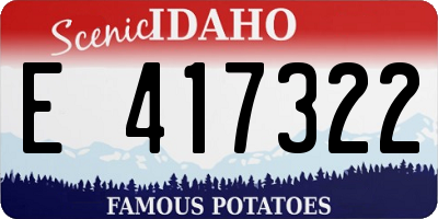 ID license plate E417322