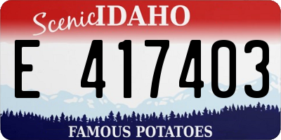 ID license plate E417403