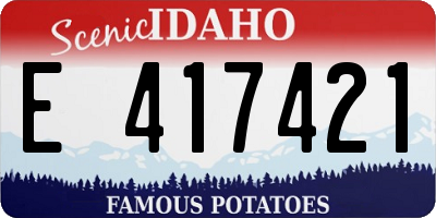 ID license plate E417421